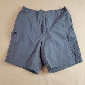 QUEST Men's Shorts Size Large Polyester Lined Swim Shorts Blue